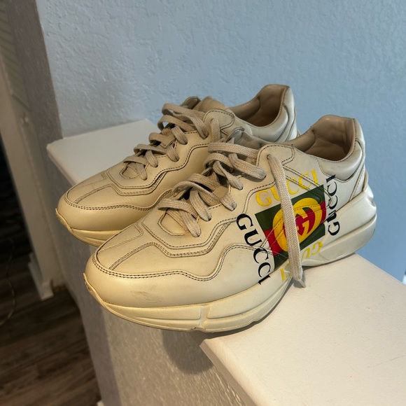 Gucci Rhyton Leather Sneaker ‘Vintage Logo’ Cream - Picture 1 of 7